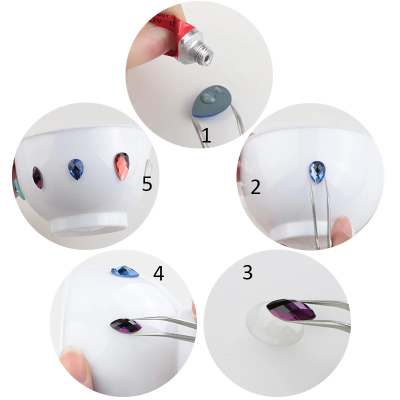 Мульти цвета Прямая Форма Flatback Блеск Клей для страз на хрустальные бусины