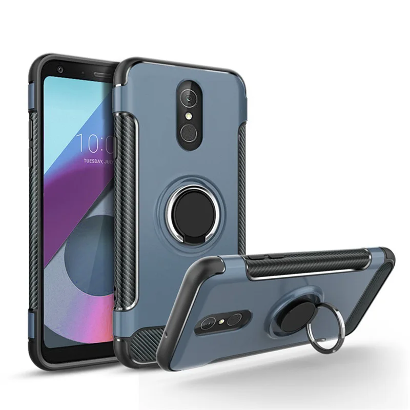 Q8 корпус для LG Q7 армированный чехол-накладка полная защита кольцо магнетизм держатель телефона задняя оболочка СПС LG Q8 Q 7 8 ThinQ Coque Funda