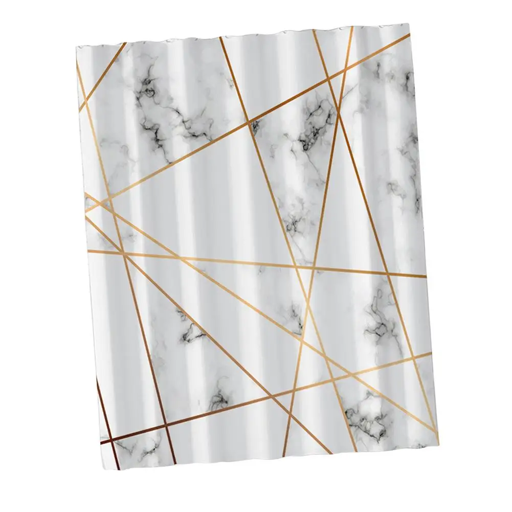 

2 x 1.8M Shower Curtain Marble Geometry Pattern Shower Curtain Minimalist Bathroom Curtain Elegant Discount