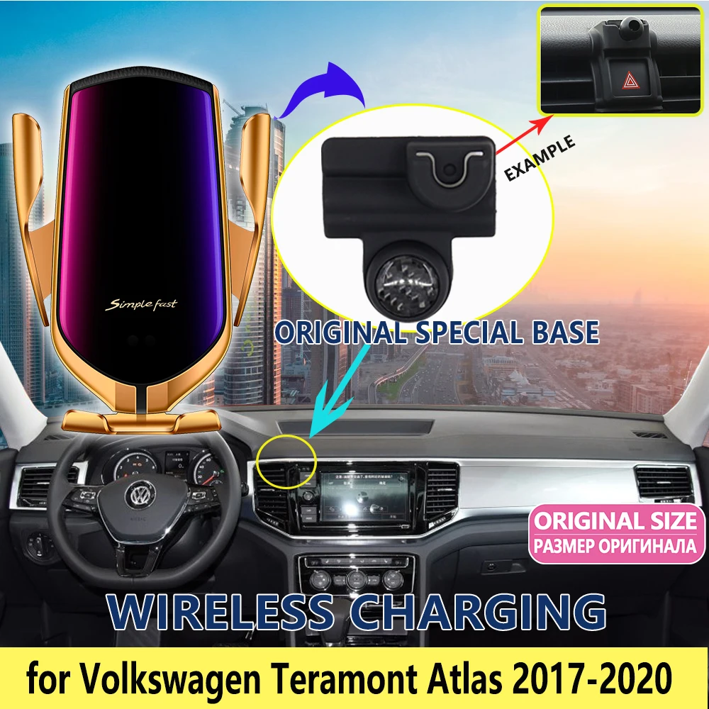 

Car Mobile Phone Holder for Volkswagen VW Teramont Atlas 2017 2018 2019 2020 Telephone Bracket Air Vent Accessories for iphone