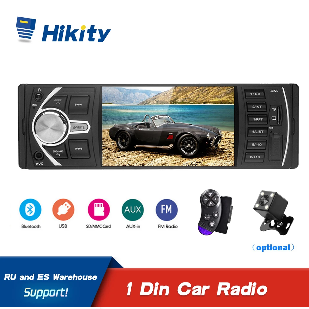 

Автомагнитола 1 Din 4022D, 4,1 дюйма, USB, AUX, FM, MP3-плеер, радиостанция с дистанционным управлением