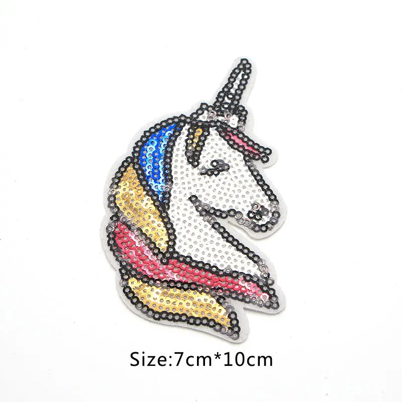 5 шт./лот лошадь блёстки железо на заплатках вышитый патч животное аппликация для