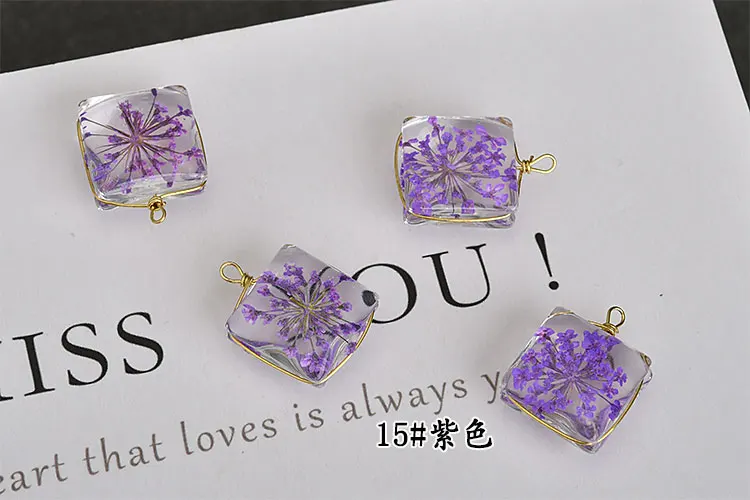 Висячая медная проволока квадратный ручной кристалл сухой цветок бессмертный