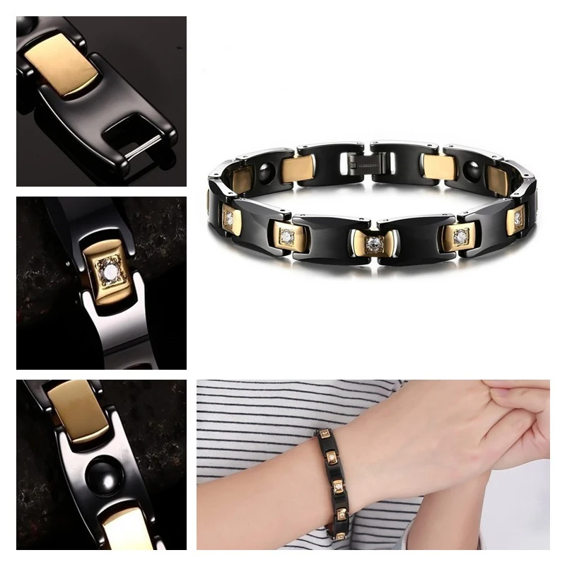 Антистатическая Магнитная цепочка для мужчин керамический браслет унисекс с