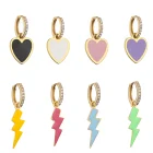 HECHENG,1 пара, новые модные светящиеся серьги-подвески в форме сердца для женщин, милые маленькие серьги с фианитом, простой дизайн, милый подарок