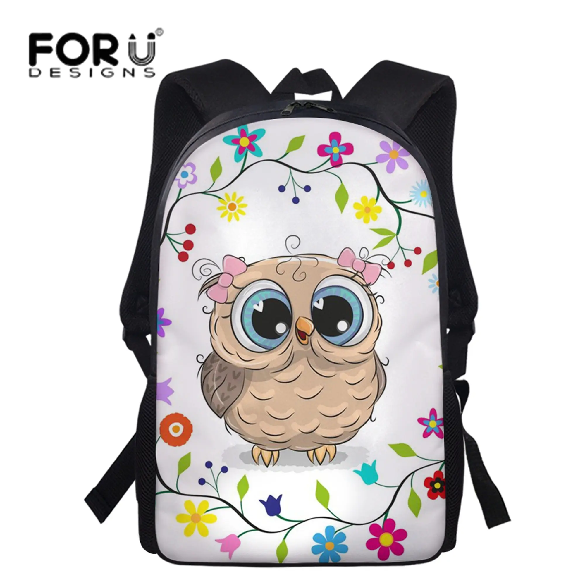 

FORUDESIGNS Fashion Teenagers School bags Funny Owl Pattern Boys and Girls School Backpack Daypack Backpack Work Travel Laptop