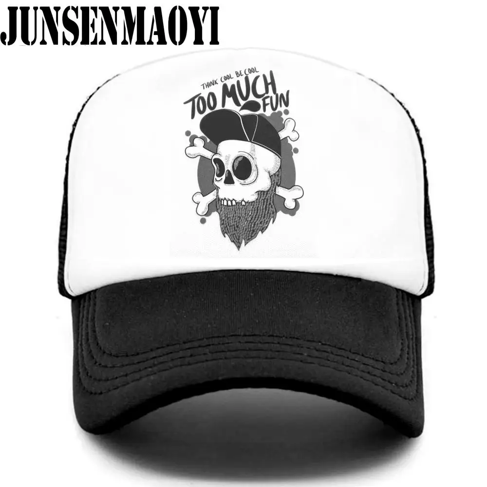 

Adult Kids Kid Hip-hop Trucker Cap Youth Funny Skeleton RUDE Cap Hip Hop Hiphop Street Culture Cap Cool Skulls Summer Mesh Cap