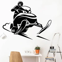 snowmobiling vinyl wall decal snowmobile race sticker home decor ationwinter activities mural extreme sports c9014