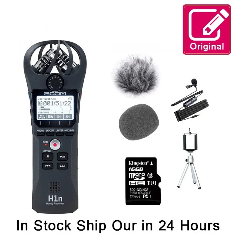 

Original Zoom H1N Handy Digital Voice Recorder Portable Audio Stereo Microphone Interview Mic with Kingston16GB SD Card Lable