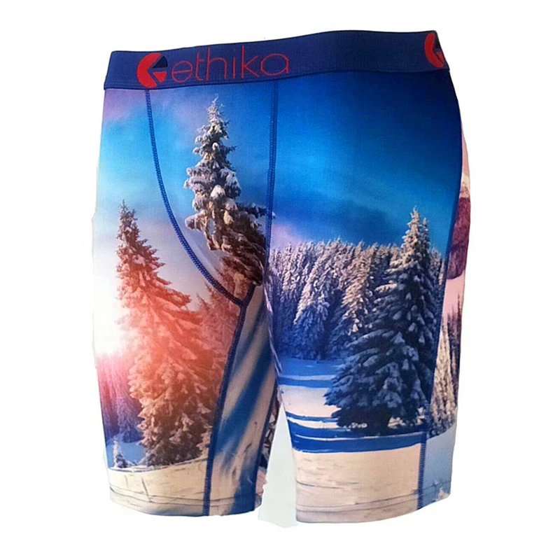 

Sexy Men's Boxer Hip Pop Ethika Street Pants Streetwear Underwear Camouflage Colorful Print Short Lip Sporty Beach Print Male