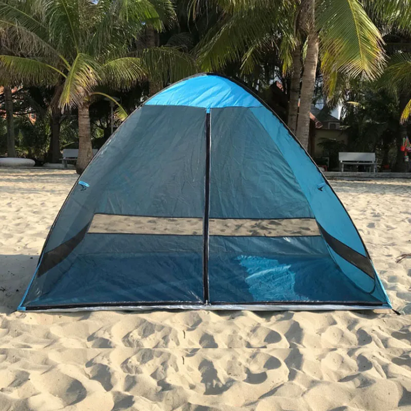 Anti-Mosquito Beach Shade Tent With Gauze UV Protection Automatically Camping Outdoor Portable Mesh Curtain | Спорт и развлечения