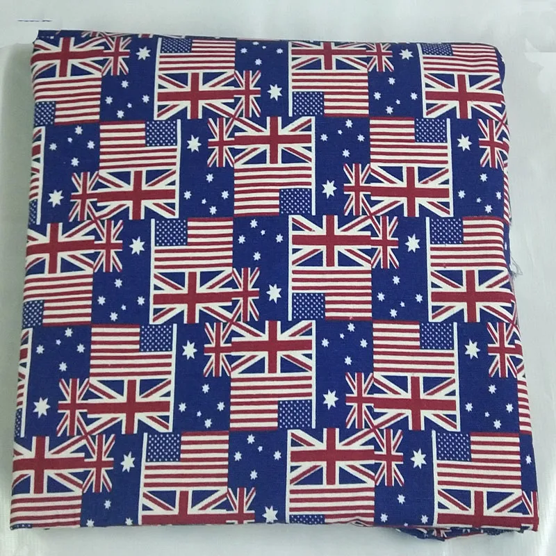 Плотная и прочная хлопковая ткань с принтом Королевского флага темно-синего