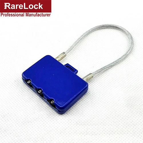 Blue Rarelock проволочный Комбинированный Замок цветной замок с паролем для женщин сумка рюкзак ювелирный ящик деревянный чехол DIY ZS76 aa - Цвет: Blue