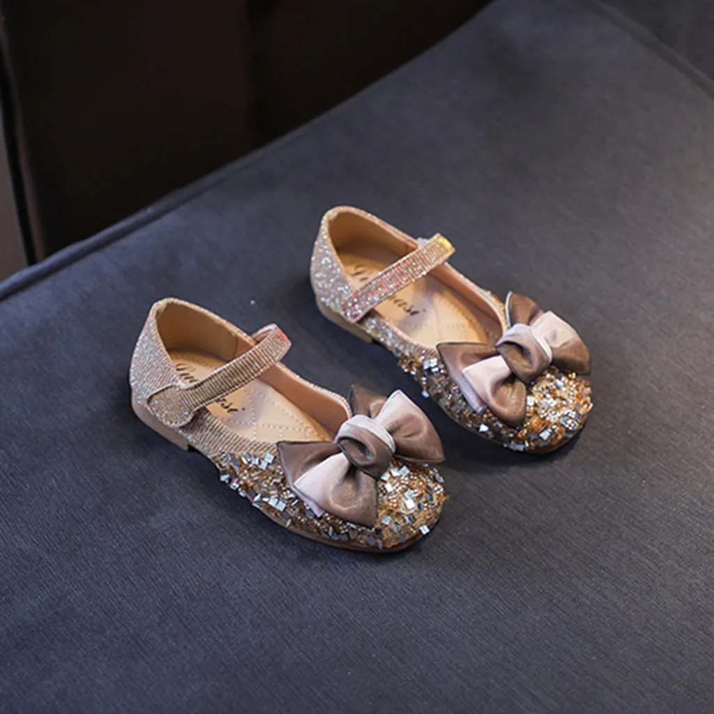 

Children Kids Baby Girls Shoes Bowknot Crystal Bling Single Shoes Princess Dance Casual Shoes For Summer Bow Shoe
