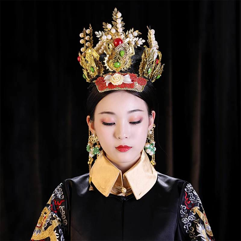 

Chinese traditional dress Embroidery set Costume play TV same paragraph stage performance cheongsam black hanfu cos princess