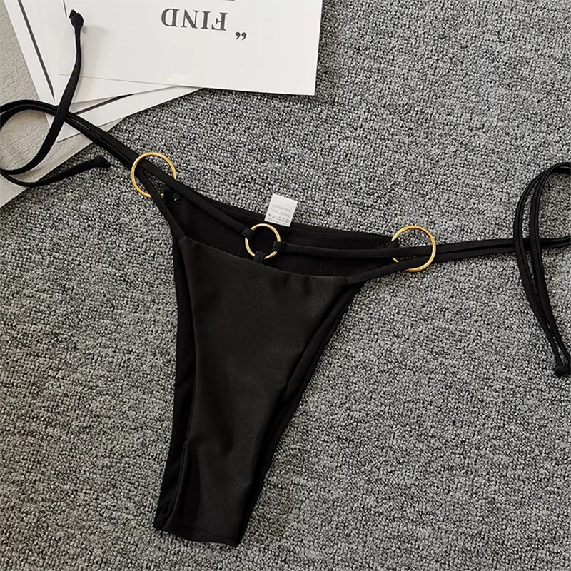 Женский сексуальный купальный костюм купальники однотонный черный купальник с