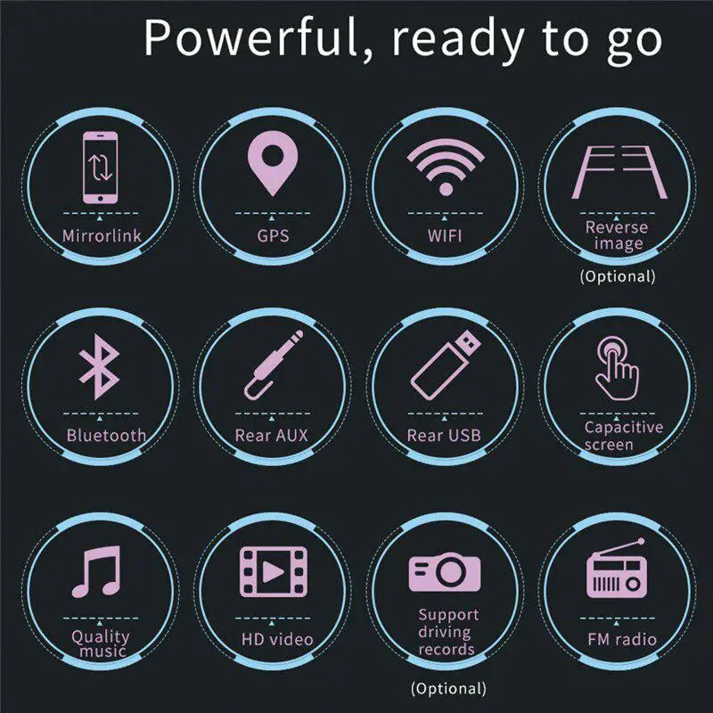 Все в одном 7 дюймов Android 8 1 двойной 2 DIN 16G четырехъядерный gps автомобильный MP5 плеер