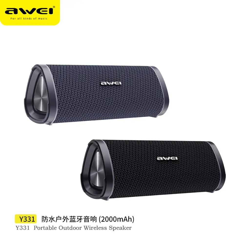 Awei Y331 TWS Outdoor Speaker Bluetooth-compatible Wireless Stereo Super Bass Sound Support TF Card 2000mAh For Travel Party