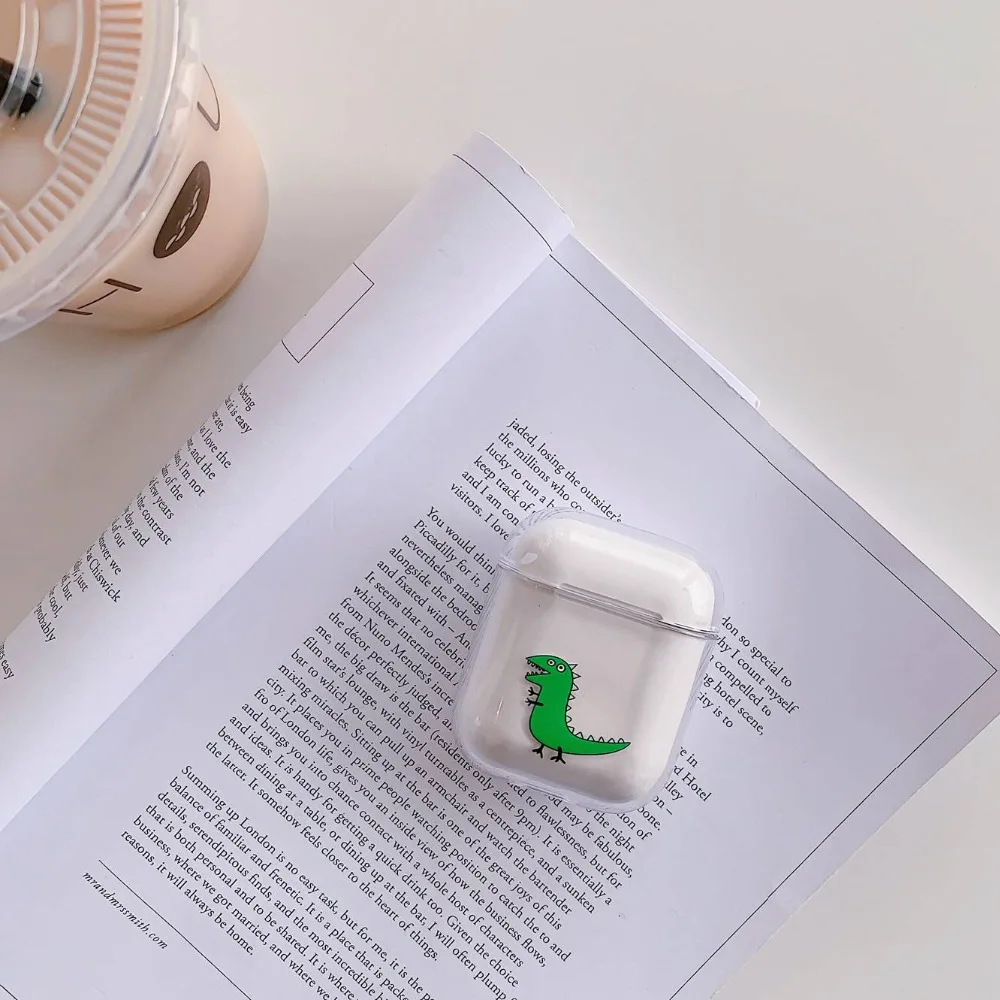 Чехол для Apple AirPods с рисунком из мультфильма, прозрачный жесткий защитный чехол, беспроводной чехол для наушников, милый чехол для Airpods 2, прозрачный чехол, fundas