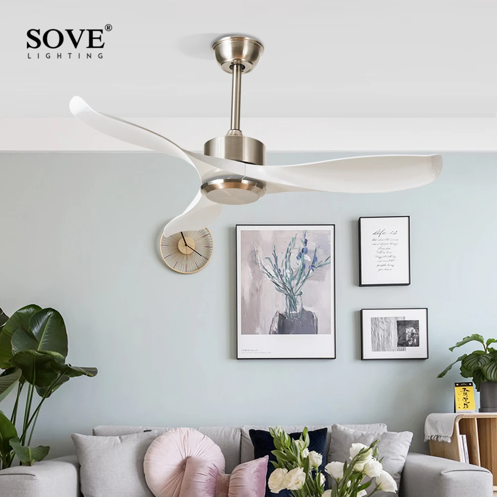 Sove современный Потолочные вентиляторы без света Дистанционное управление белый