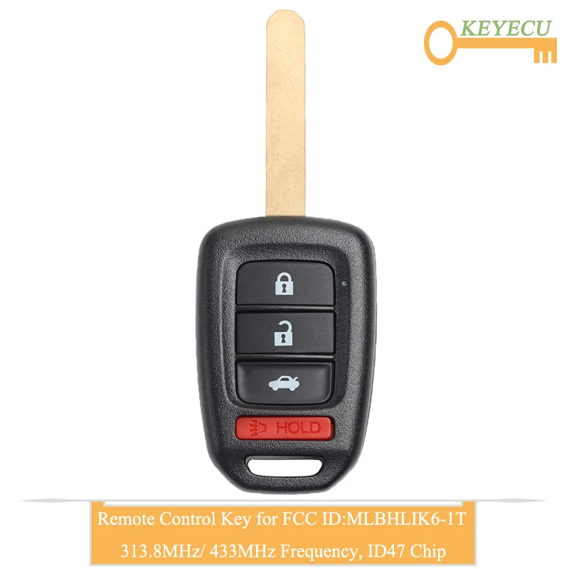 KEYECU пульт дистанционного управления автомобильный ключ для Honda Accord Civic 2013 2014 2015 2016
