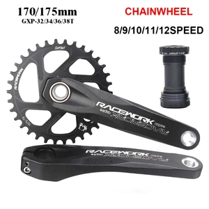MTB Bike GXP Chainwheel Crankset 32T 34T 36T 38T Bicycle Crank Aluminum Alloy Bike Axis 170MM 175MM Crank Set Cycling Parts