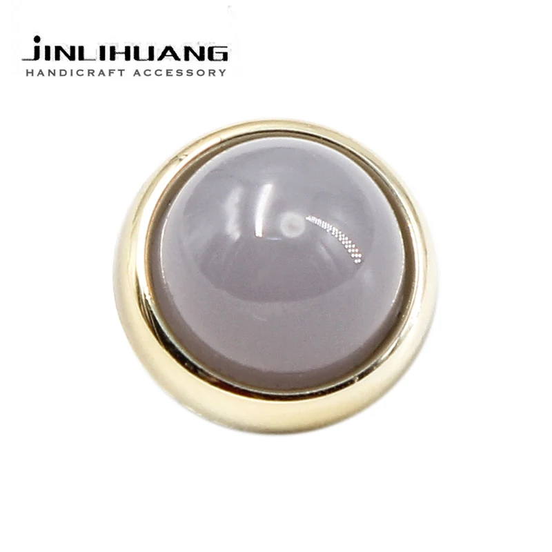 

10pcs 15mm Orange Pearl Button Half-Round Sewing Vintage Bead Gold Shank ABS-Material for Shirt Cloth Decorative DIY Accessories