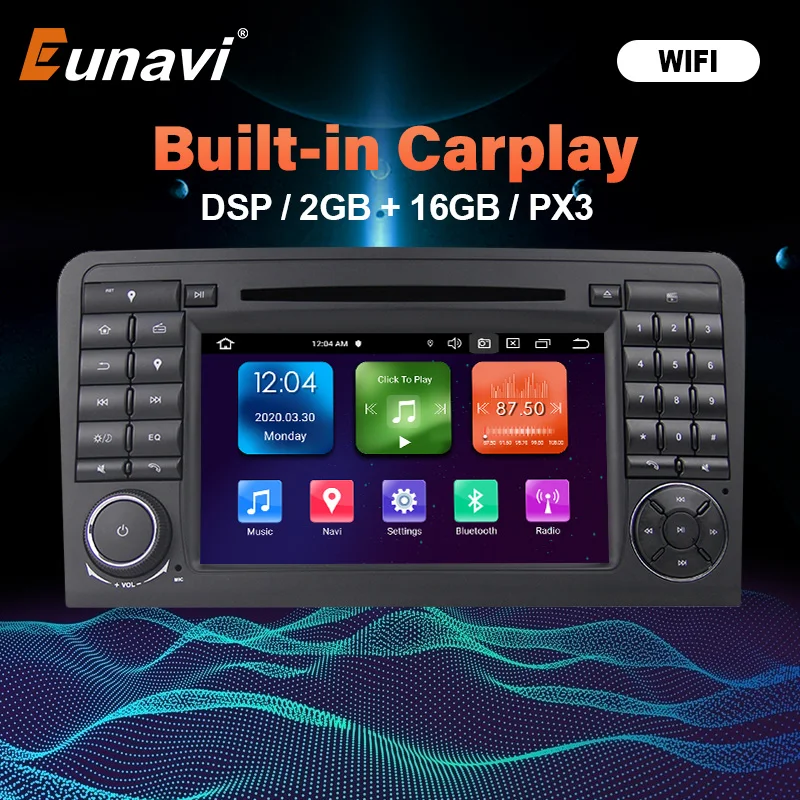 Eunavi 2 Din Android 10 автомобильный dvd плеер GPS для Mercedes Benz Class ML W164 ML350 ML300 GL500 ML320 ML280 GL350 GL450