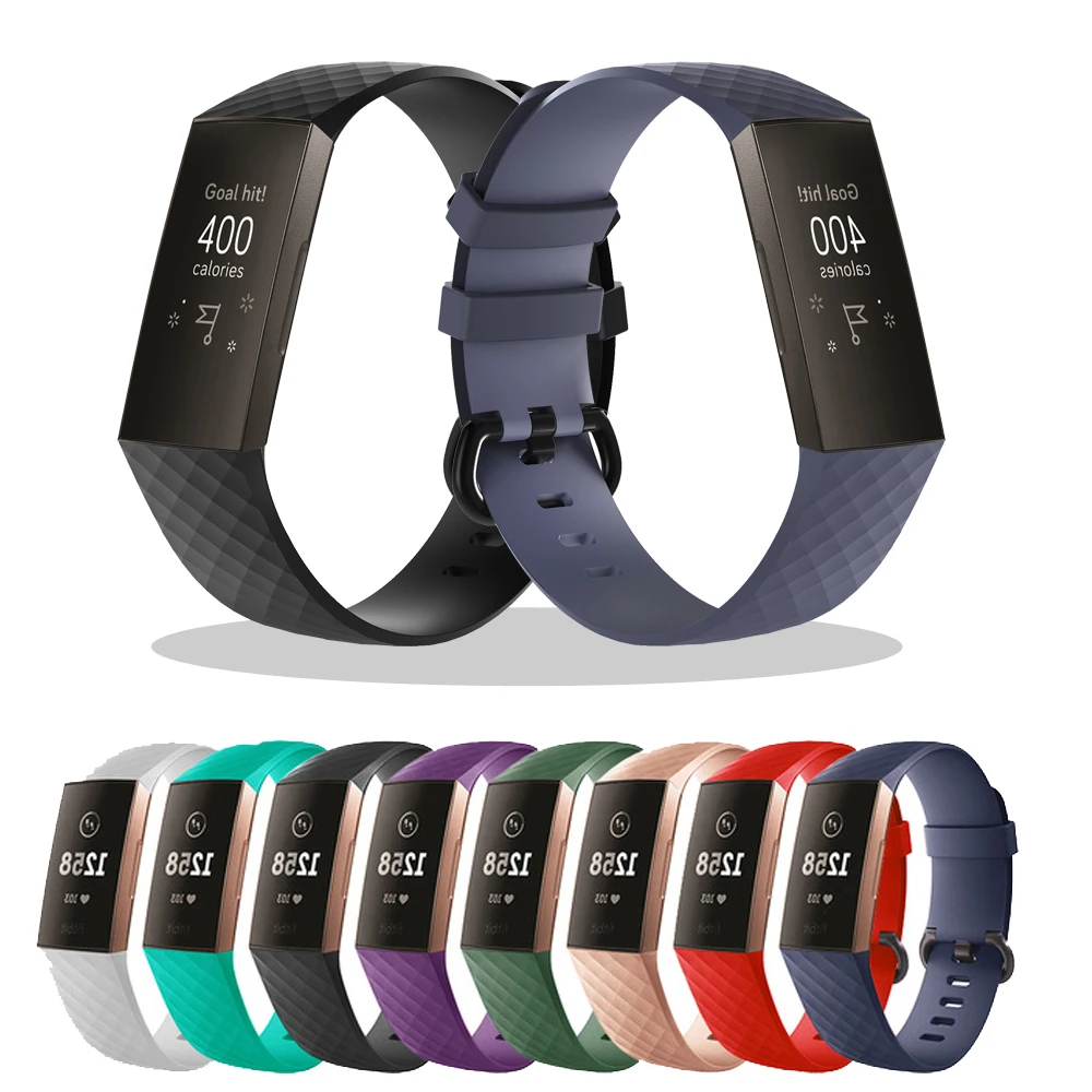 

For Fitbit Charge 4 Strap silicone Replacement Wrist Belt Sports Strap on Charge 3 Charge3 Charge4 Smart Watch Band Accessories