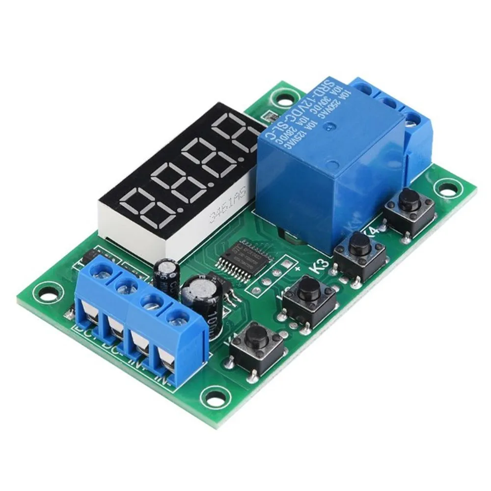 Taidacent Adjustable Timer Relay Automation Control Switch Custom Timer Delay Switch Module 5V 12V 24V 1CH Digital LED Display taidacent 2 pieces 12v 20a relay timing delay on and off repeat cycle timer relay dual led display digital timer relay switch