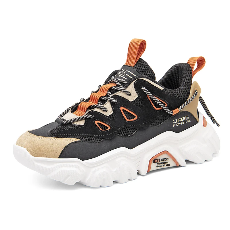 

Удобные светильник кие мужские кроссовки на массивной подошве, весенне-осенняя дышащая уличная Стильная мужская повседневная обувь для вз...