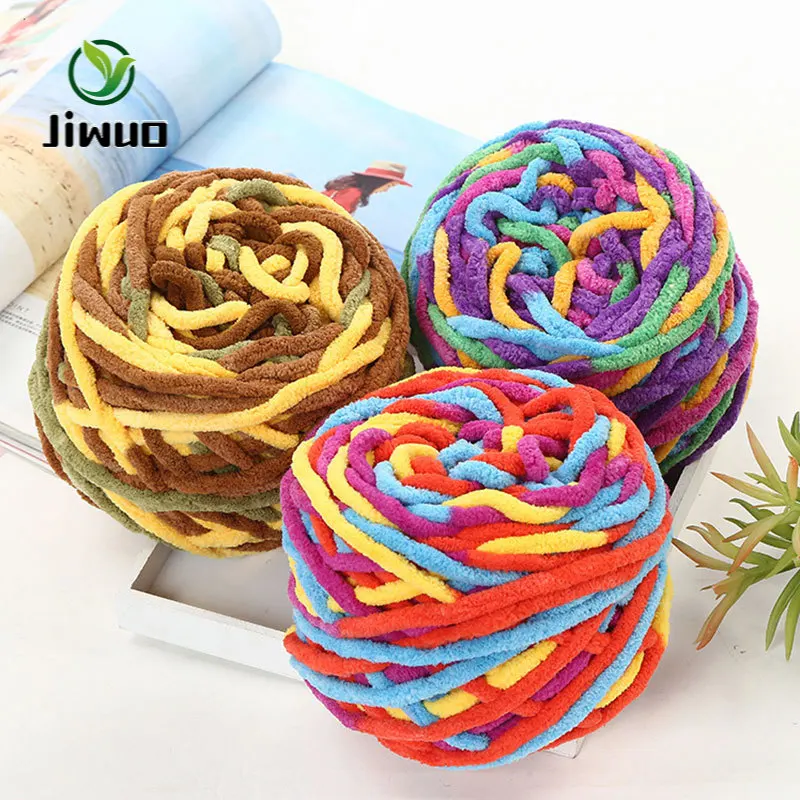 

Jiwuo 100g Polyester Baby Knitting Wool Yarn Thick Yarn Crochet Hand Knitted DIY Sweater Scarf Hat Line Slippers Blanket Threads