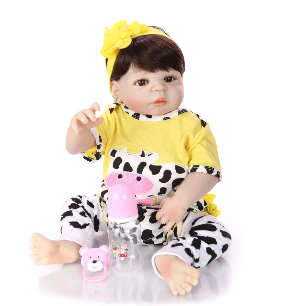 

57cm Silicone reborn baby doll toy like real full silicone body newborn babies doll Girl bebe reborn bonecas waterproof bath