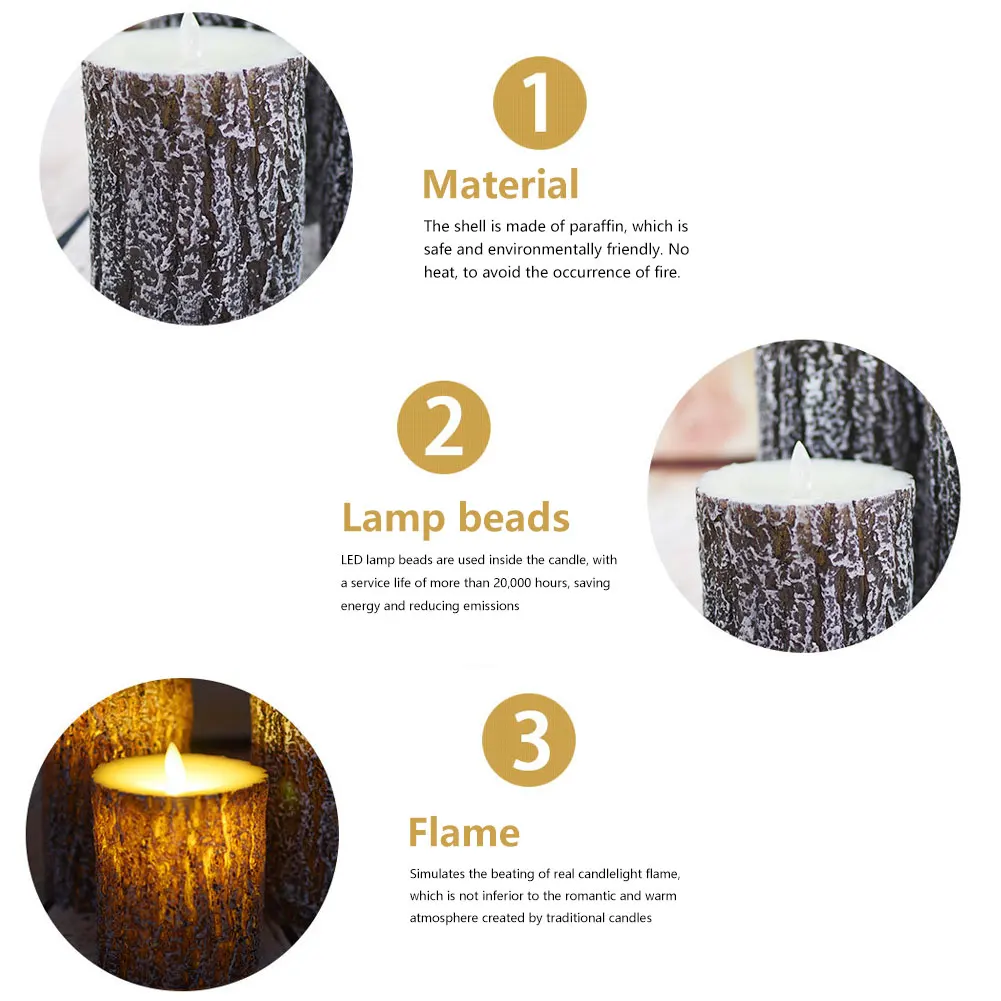

LED Candle Sets Electronic Battery Operated Flameless Candles with Remote Control Timer for Decoration 3PCS