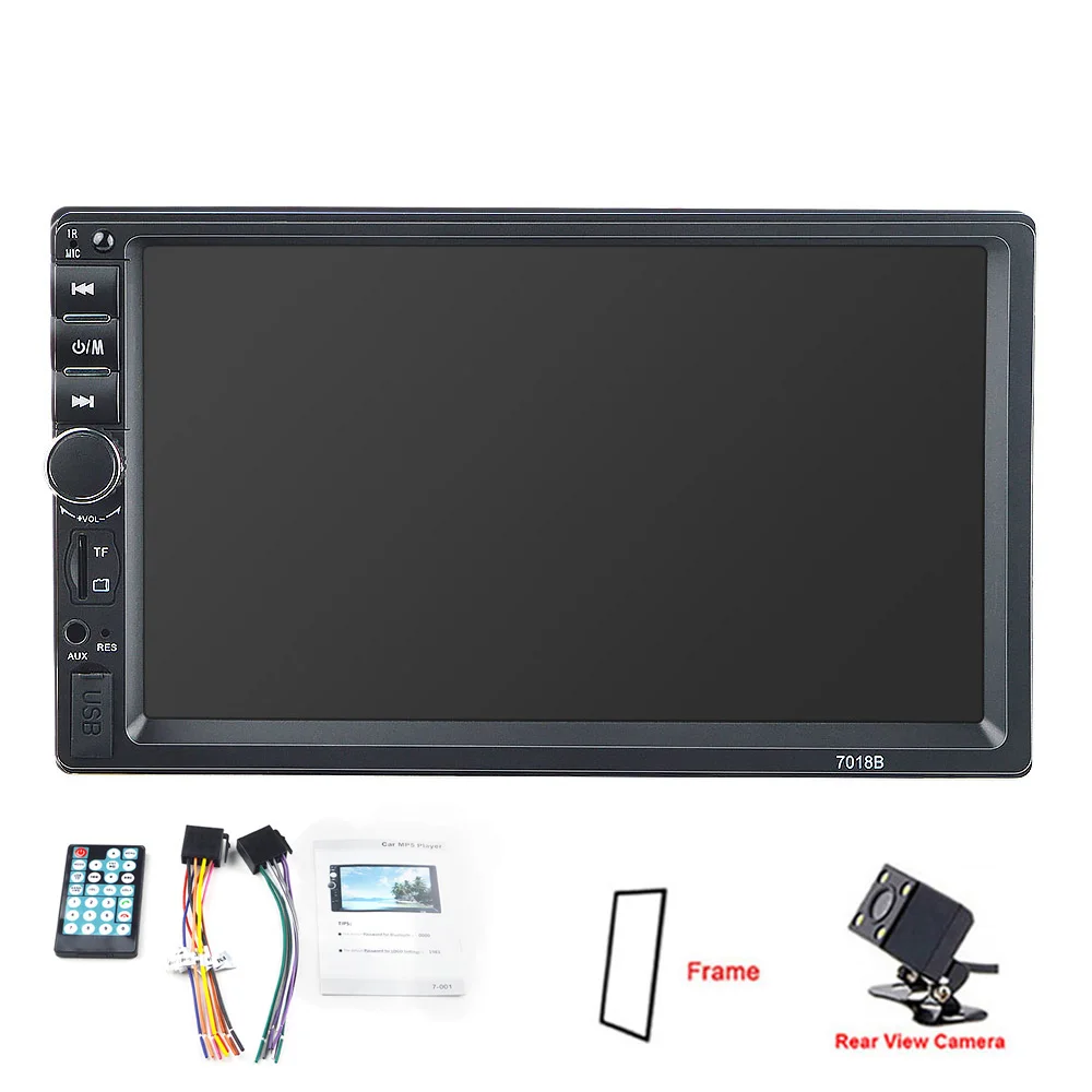 frame and camera Автомагнитола 2din плеер Зеркало Ссылка Авторадио общие модели автомобилей 7 ''дюймовый ЖК сенсорный экран Bluetooth Авто Стерео камера заднего вида - Цвет: frame and camera