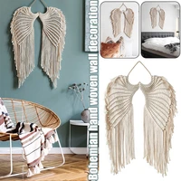 macrame angel wings tapestry nordic art wall hanging boho handmade woven tassel tapestry living rrom home room decor