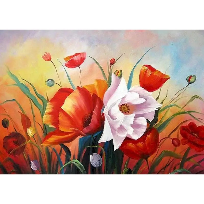 

GATYZTORY Frame Flowers diy painting by numbers modern home wall art acrylic canvas painting handpainted unique gift home art