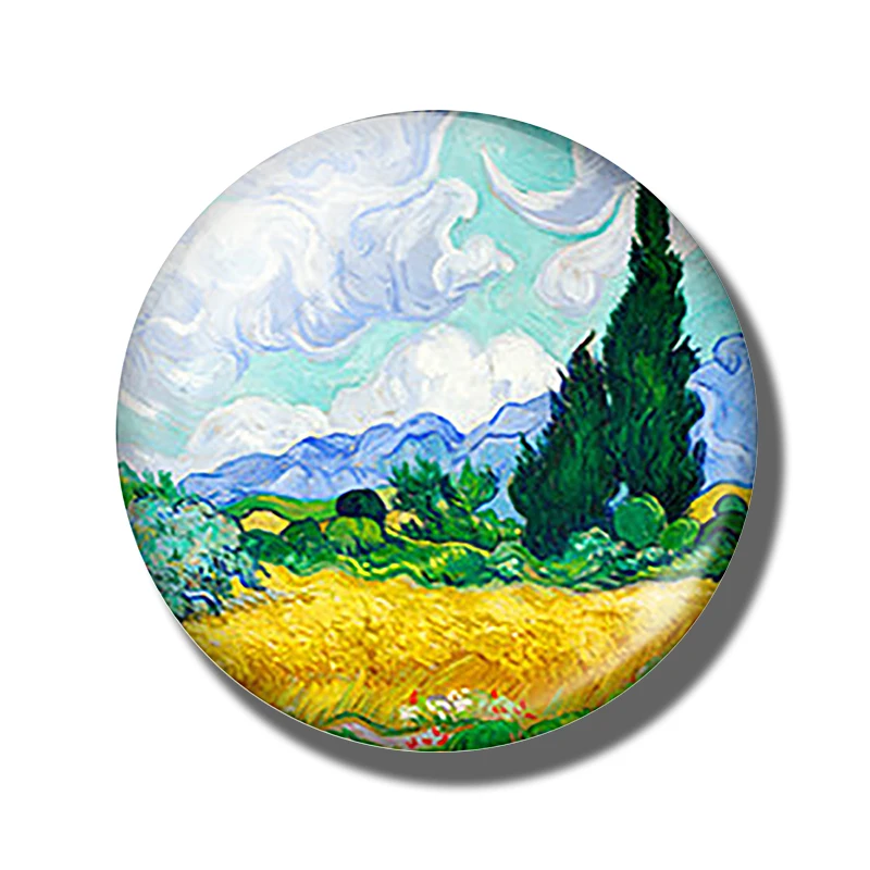 PACK OF 1 Монет водяная Лилия пруд искусство 30 мм круглый магнит для холодильника Ван Гога стекло кабошон холодильник наклейка французский Импрессионизм домашний декор - Цвет: PACK OF 1