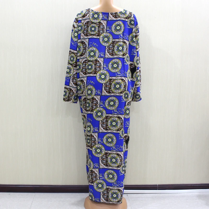Африканская Дашики повседневные элегантные длинные платья с круглым вырезом и