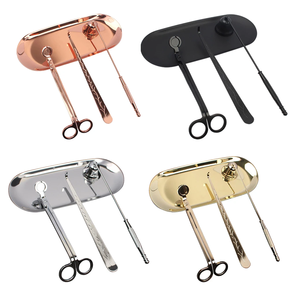 

4Pcs Candle Accessory Set,Candle Snuffer/ Trimmer/ Dipper,4 in 1 Candle Tool Kit, for Candles Supplies Accessories