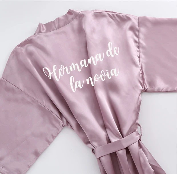 

new gorgeous mauve bathrobe novia satin robe women spanish getting married hermana de la novia dama de honor bride wedding robes