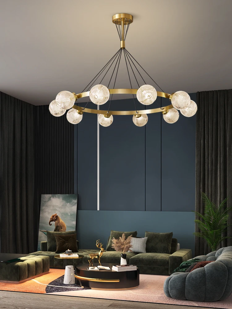 

Люстра из меди для гостиной постмодерн, роскошная простая лампа в скандинавском стиле для спальни, столовой, Волшебная молекулярная лампа