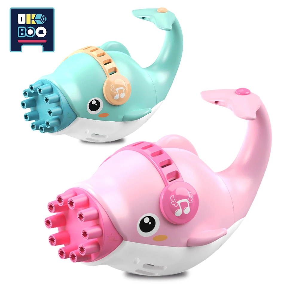 

Машина для мыльных пузырей UKBOO Dolphin, для игр на открытом воздухе, для сада, для детей, летняя электрическая, автоматическая, гэтлинговая, пуш-а...