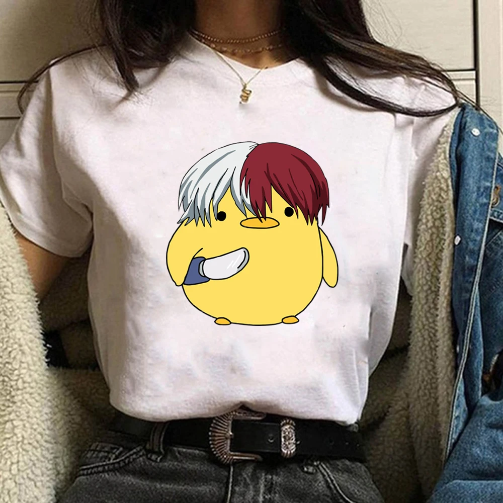 

Повседневная Свободная рубашка с аниме Моя геройская академия, белая мужская и женская футболка, модный топ с круглым вырезом Katsuki Bakugo