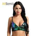 Женское нижнее белье, треугольный бюстгальтер, топ, Модный сверкающий Блестящий бюстгальтер без косточек, топ, Бюстье для вечевечерние, танцев на шесте, клубная одежда