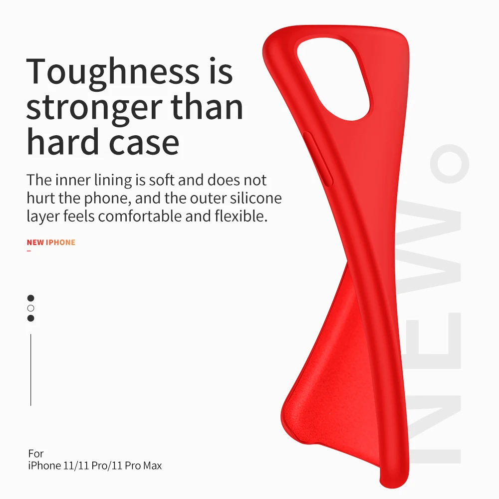 Оригинальный жидкий силиконовый чехол HOCO для iPhone 11 pro max 2019 поглощающий удар