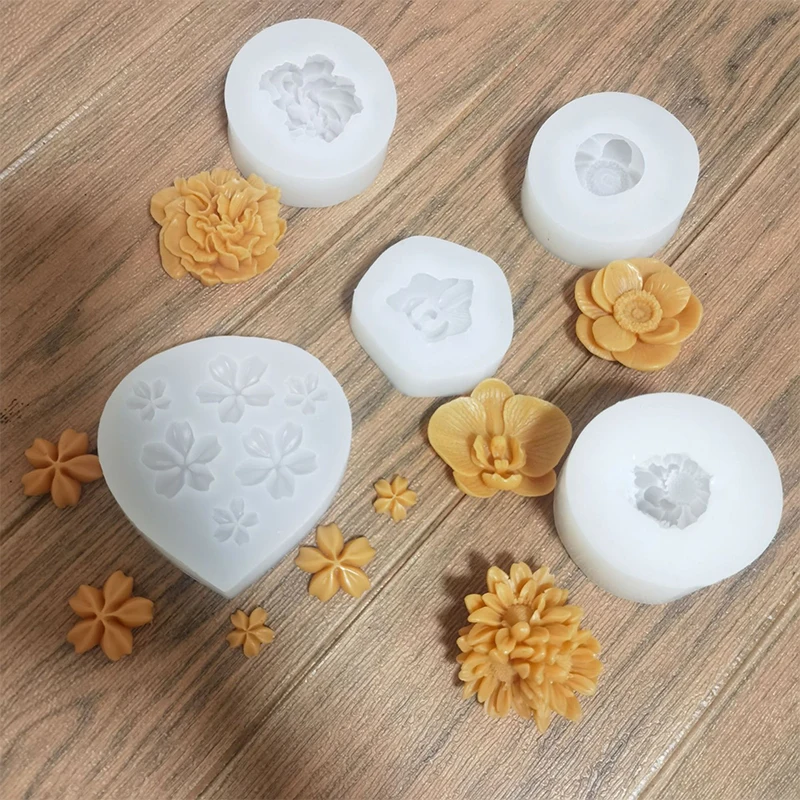 

Flower Blossom Silicone Molds Chocolate Gumpaste Mold Cake Decorating Tools Candy Polymer Clay Moulds