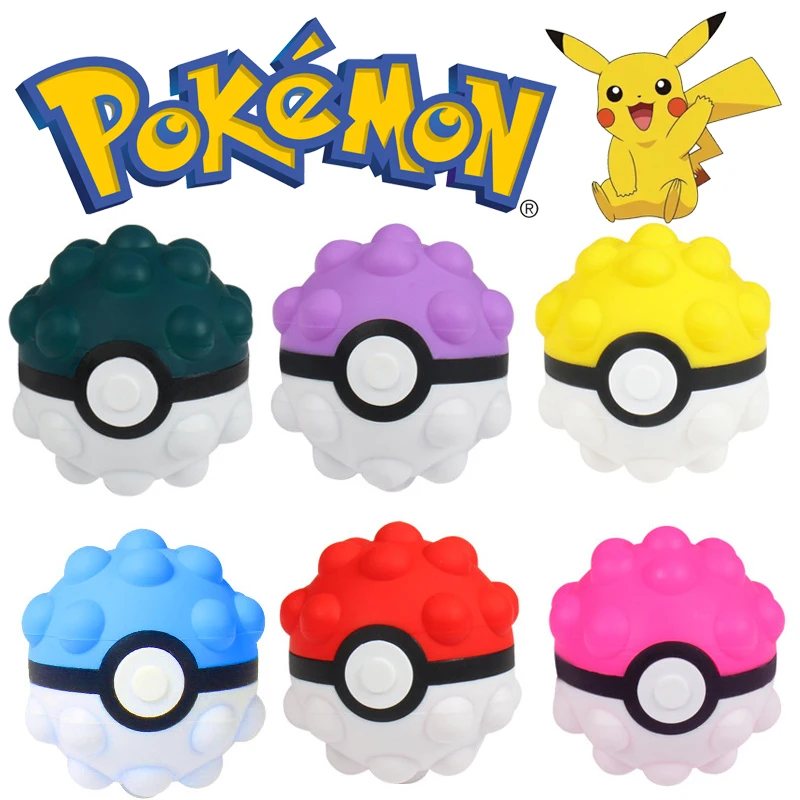 

Новинка 2021, поп-It, мяч с покемоном для снятия стресса, пузырьки от стресса, сенсорные игрушки для взрослых, антистресс, стресс, тревога, детск...