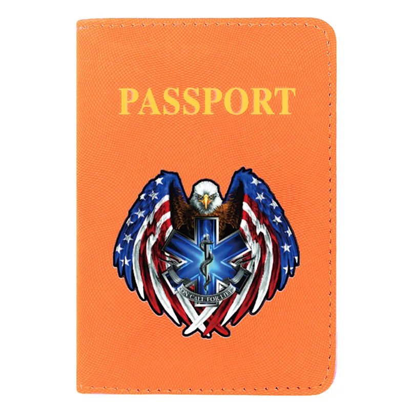 

Limited Edition EMT Design Printing Women Men Passport Cover Pu Leather Travel ID Credit Card Holder Pocket Wallet Bags