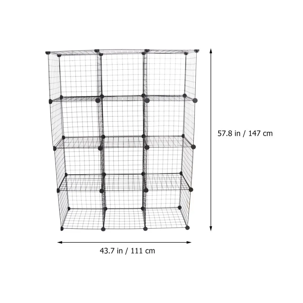 

6 Grids Wrought Iron Mesh Rack DIY Simple Table Bookshelf Floor Bookcase Modern Book Rack Sorting Organize Bracket for Home Stud
